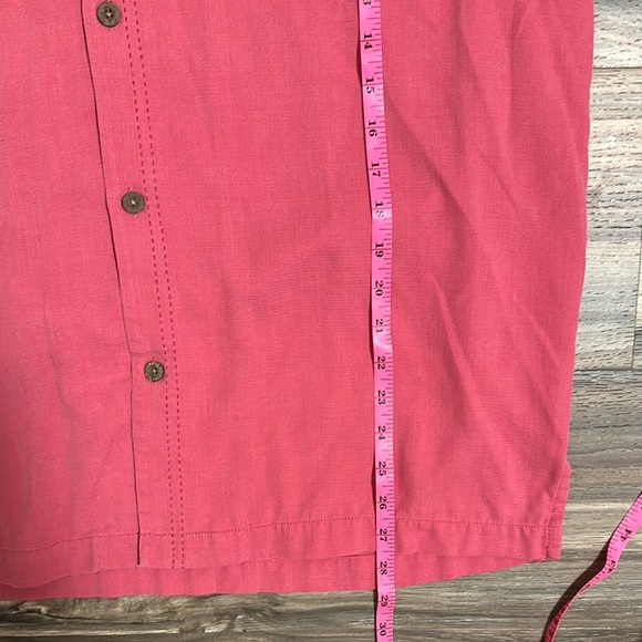 Men’s Tommy Bahama Island Zone Silk Blend Shirt Size Large Salmon Pink - Picture 8 of 8